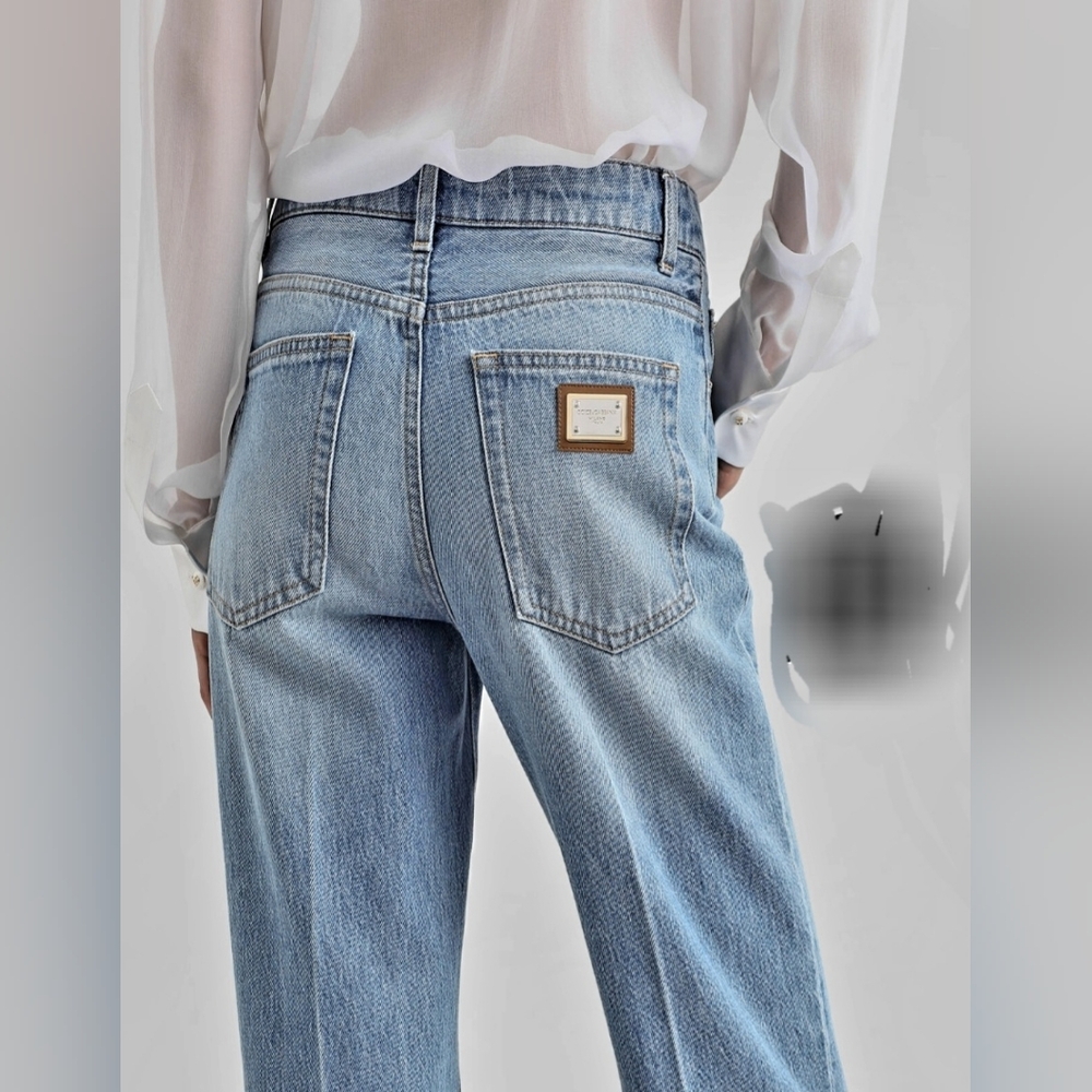 Dolce & Gabbana Light Blue Wide Leg Jeans